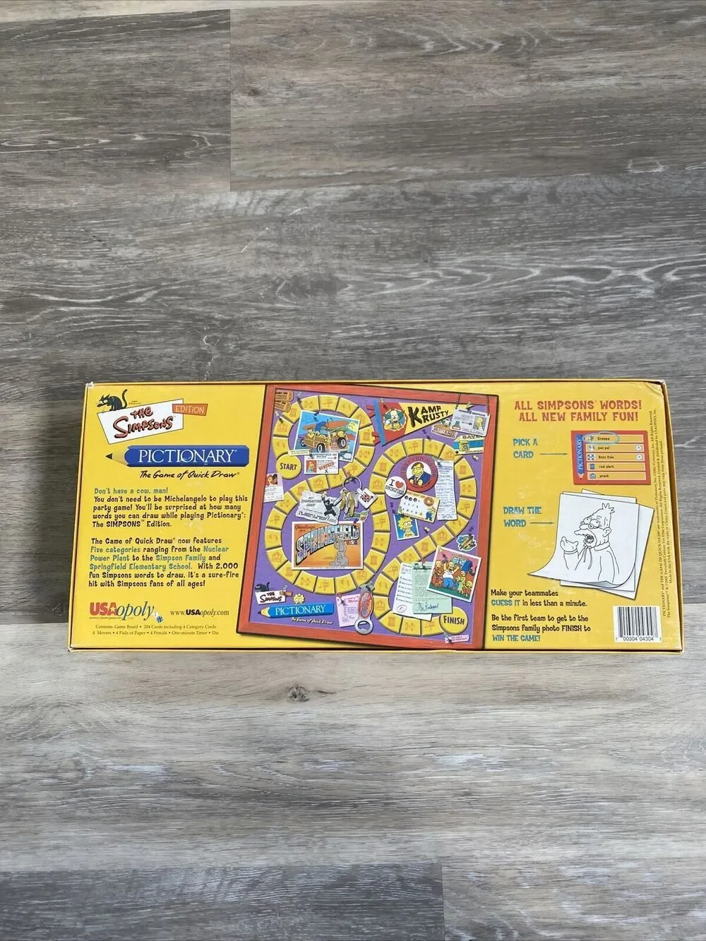 Pictionary The Simpsons Edition Board Game of Quick Draw USAopoly -READ
